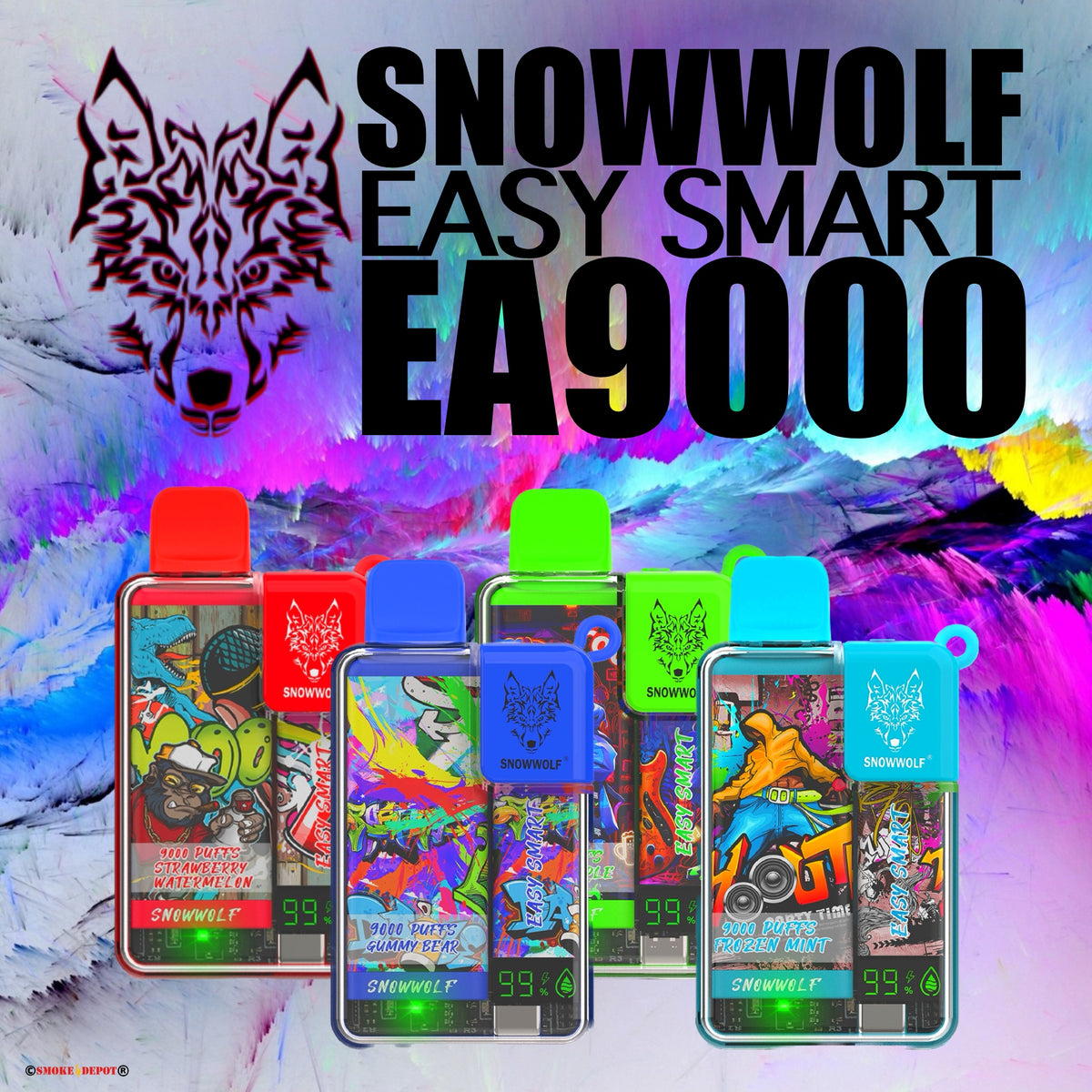 SNOWWOLF Easy Smart EA9000 Rechargeable Disposable [9000] Smoke Depot