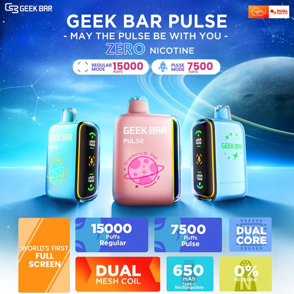 GEEK BAR Pulse Zero (Zero Nicotine) Rechargeable Battery [15,000]